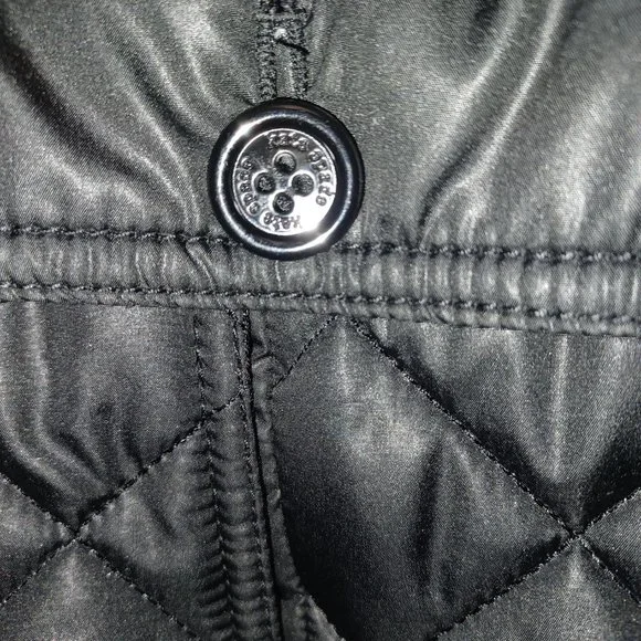 Kate Spade Quilted Hooded Double Front Zip Puffer Jacket Black XL